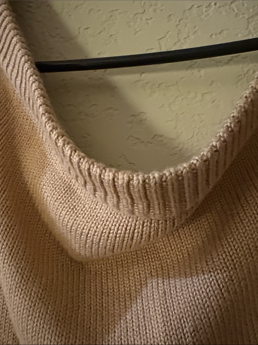 Off-the-Shoulder Women's Sweater in Light Taupe - Picture 7 of 7